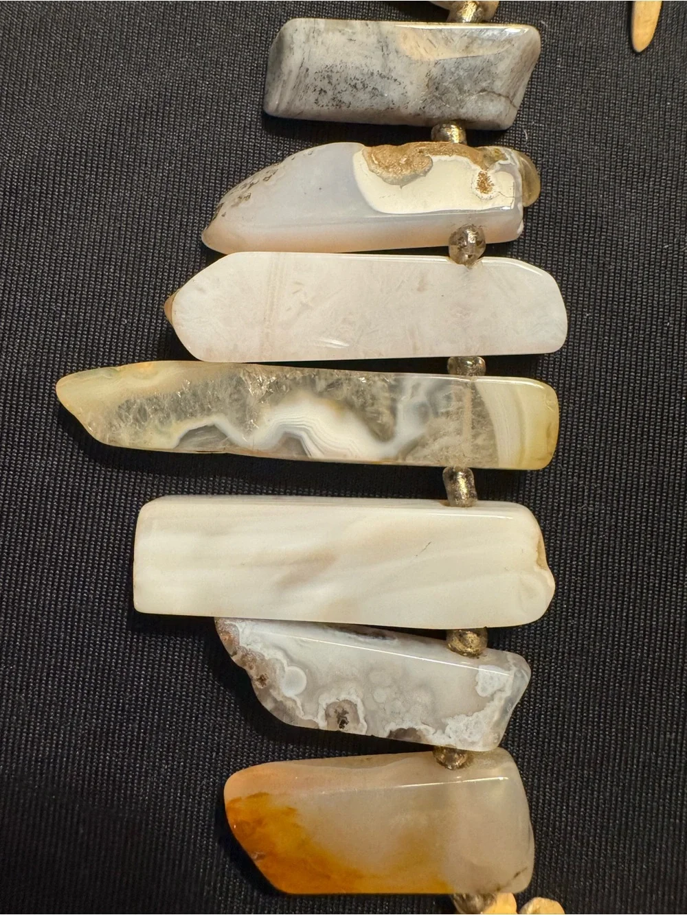 Quartz and Wood Organic Paperclip Necklace